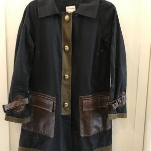 Club Monaco Rain Jacket with Leather Detail